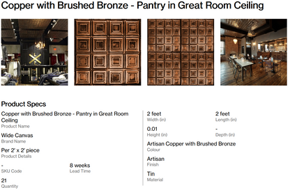 Copper with Brushed Bronze + Nail Kit - Pantry in Great Room Ceiling (Back Nine)
