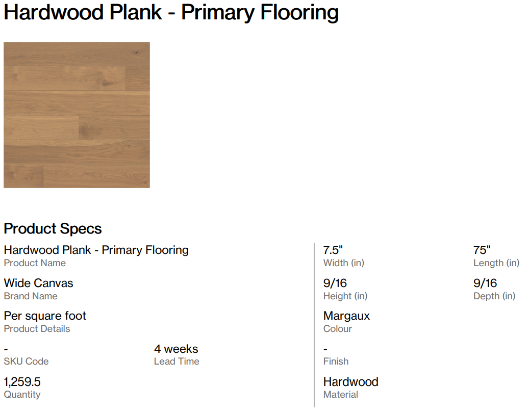 Hardwood Flooring - Primary Flooring (Heatheridge)