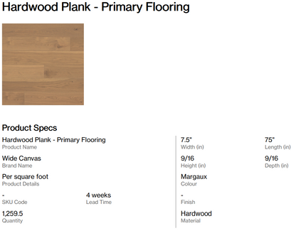Hardwood Flooring - Primary Flooring (Heatheridge)