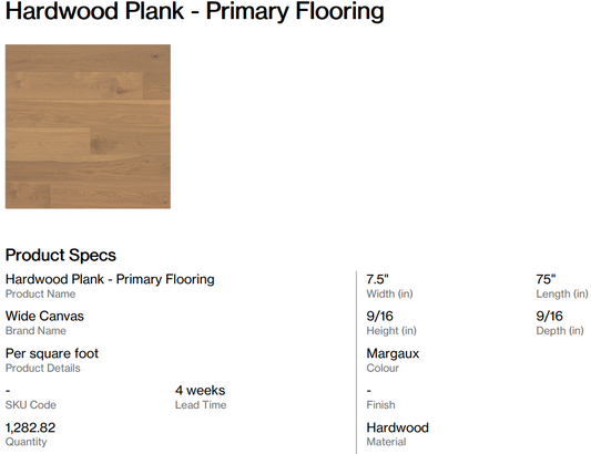 Hardwood Flooring - Primary Flooring (Heatheridge)
