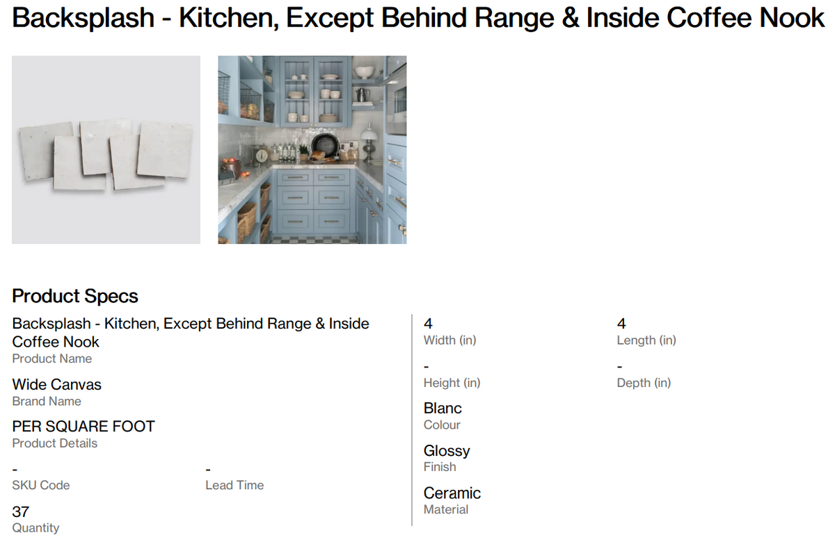 Backsplash - Kitchen, Except Behind Range & Inside Coffee Nook (Heatheridge)