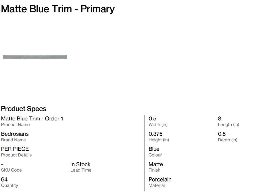 Matte Blue Trim - Primary (Back Nine)