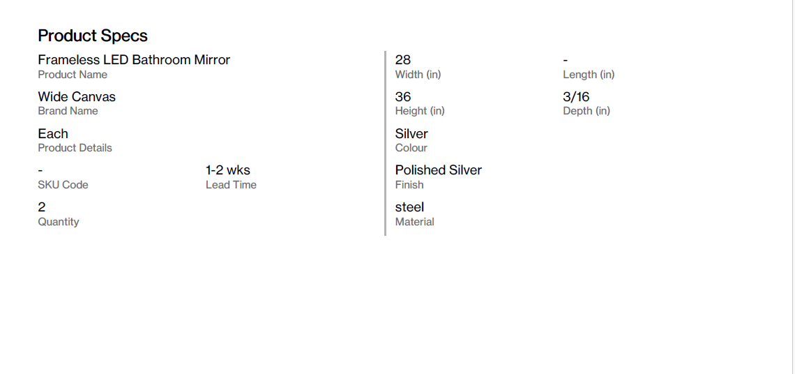 LED Mirrors - Bathroom (Thornbury Ct)