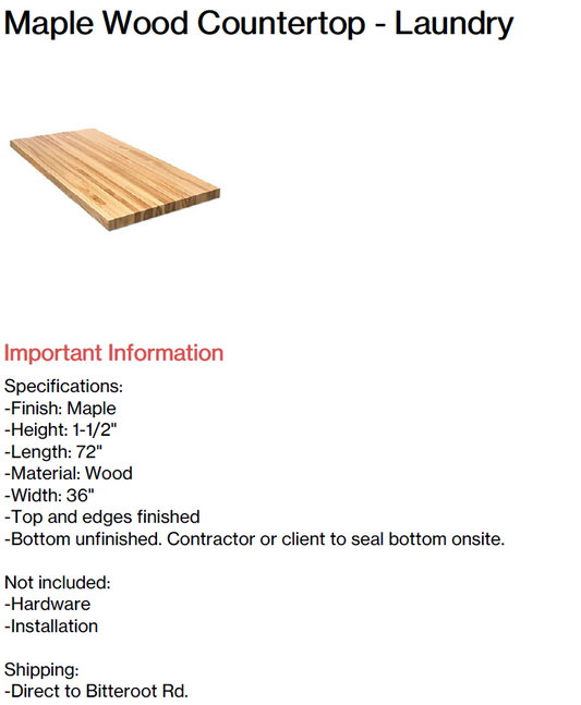 Laundry countertop, 2 of 2 (Bitteroot Rd)