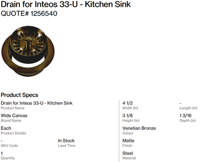 Soft White Work Station Sink + Drain - Kitchen (Back Nine)