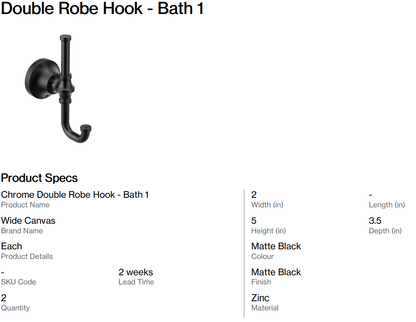 Toilet Paper Holder, Towel Ring and Hooks - Bath 1 ( Back Nine)