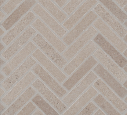 Suave Tumbled Herringbone Mosaic