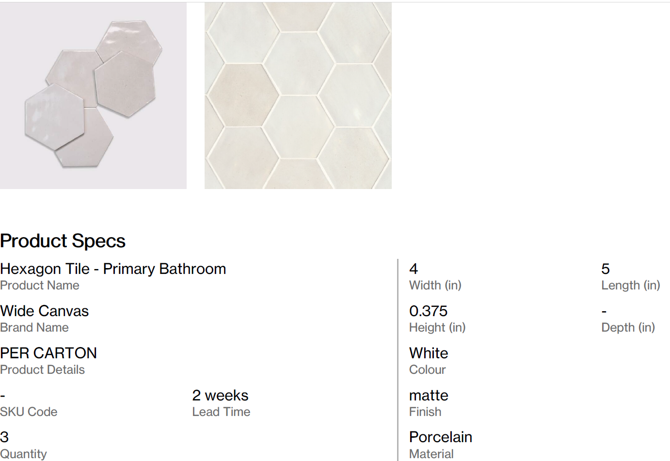 Hexagon Tile - Primary Bathroom (Pacific SF)