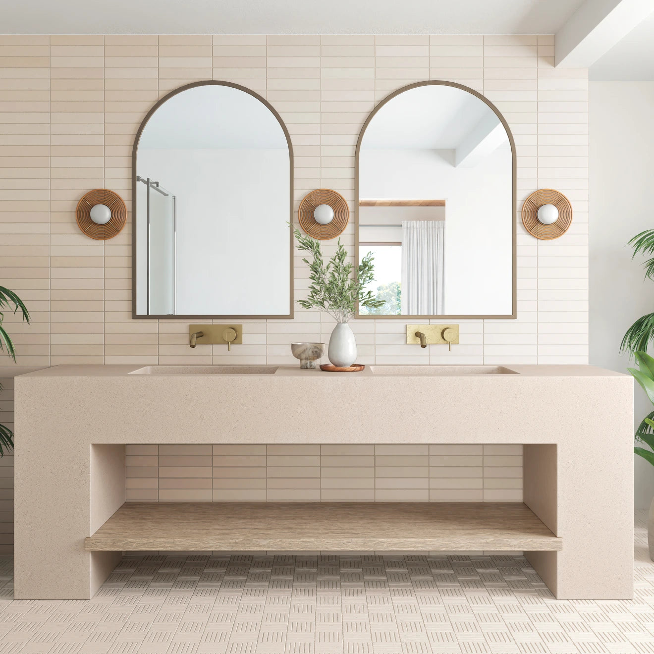 Sahara Crosshatch Mosaic Tile – Wide Canvas