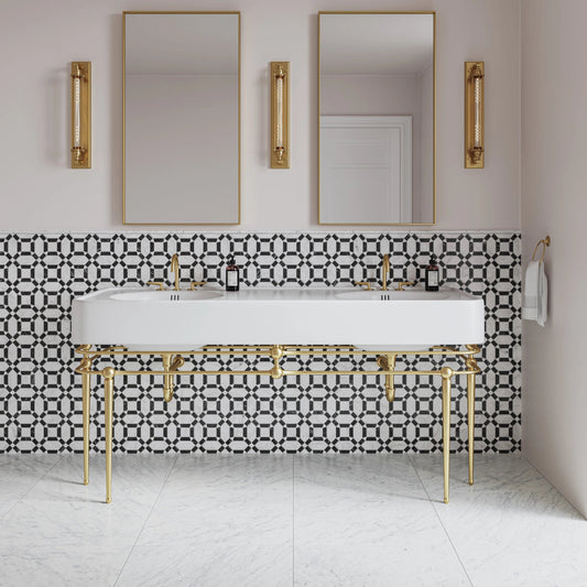 White Carrara Floor & Wall 18" x 36" Tile