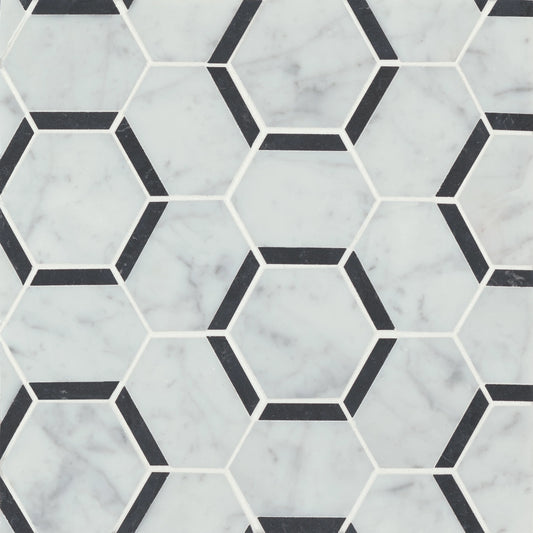 Matisse Marble Blend Hexagon Mosaic Tile