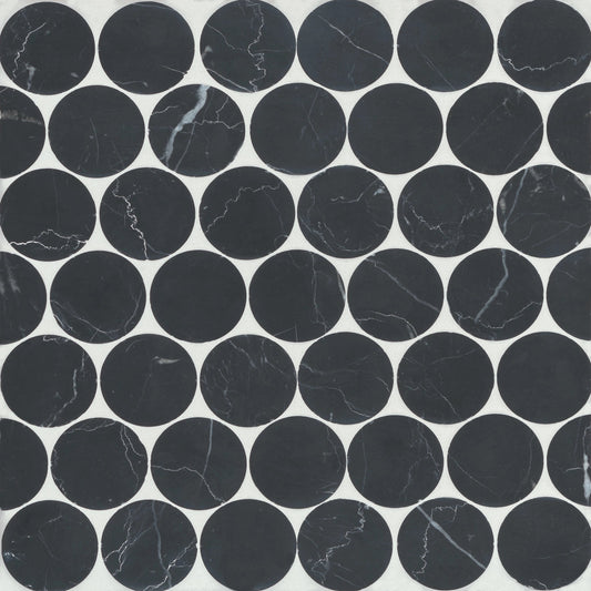 Monet 11-1/2" x 11-3/4" Circle Marble Mosaic Tile