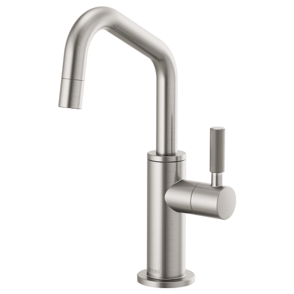 Beverage Faucet with Angled Spout and Knurled Handle