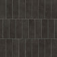 2.5" x 8" Wall tile in color Carbone in a repeated vertical pattern.