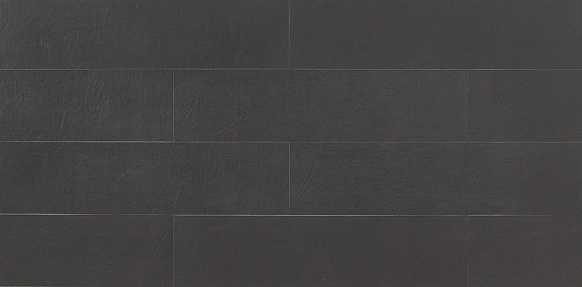 8" x 32" Wall tile in color Carbone in a repeated horizontal pattern.