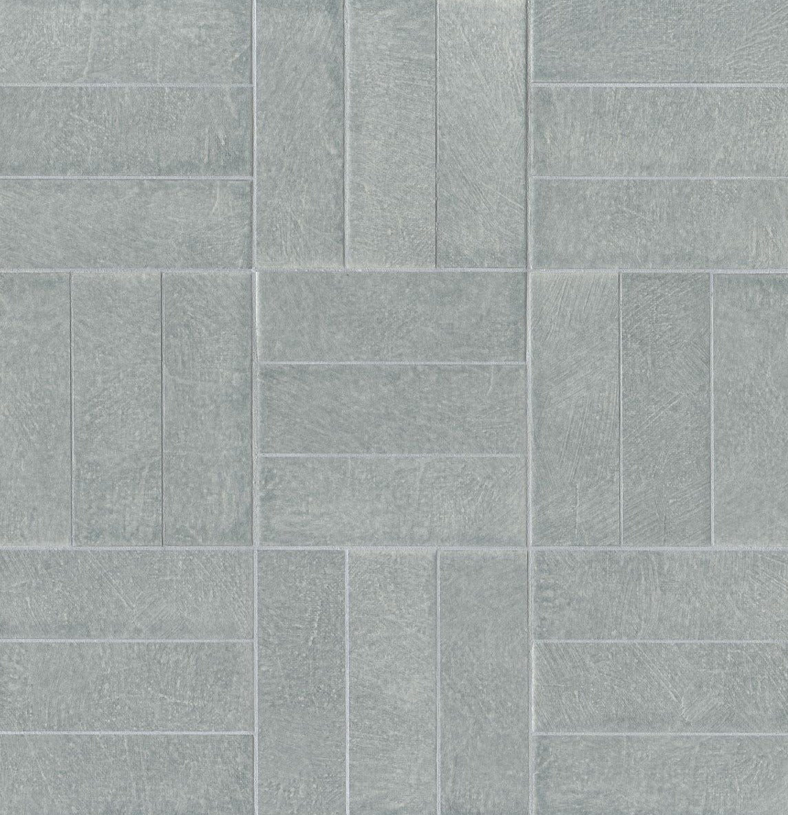 2.5" x 8" Wall tile in color Licene in a repeated altnernating pattern of three horizontal tiles and three vertical tiles.