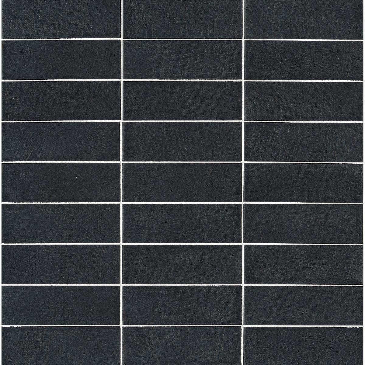 2.5" x 8" Wall tile in color Mitrillo in a repeated vertical pattern.