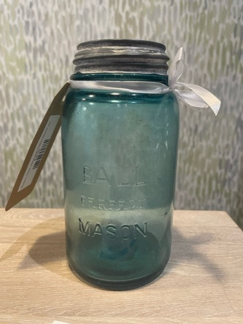 1800's - 1900's  Vintage Quart-Size Blue Ball Perfect Mason Jar