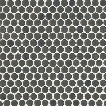 Iron Penny Tile on beige background