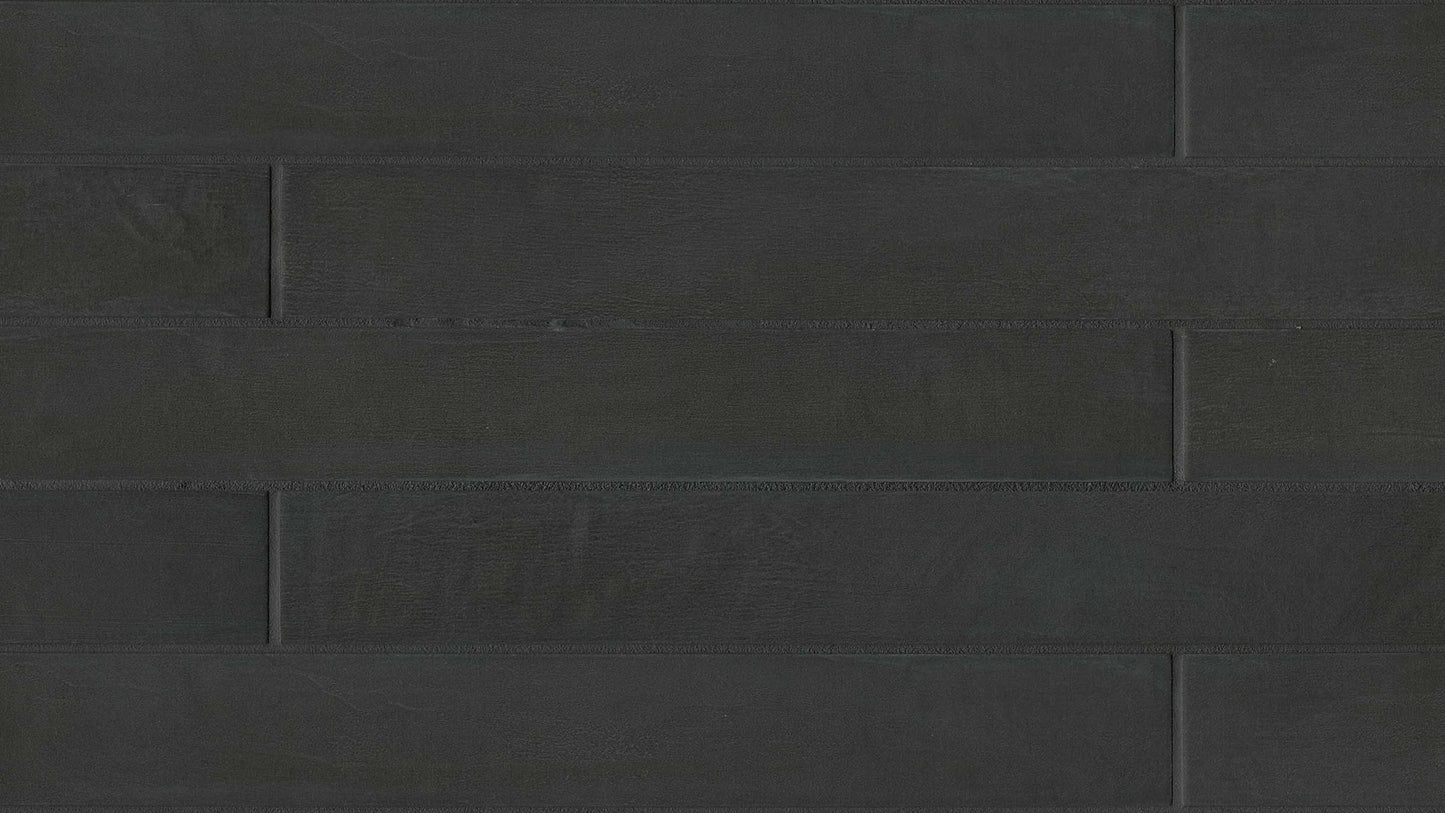 Black matte field tile in the size 3" x 24"