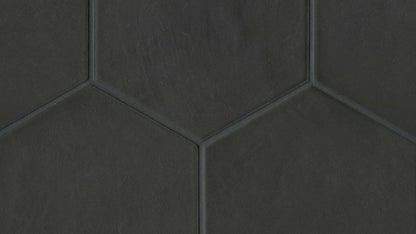 Black hexagon field tile