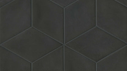 Rhomboid field tile in black