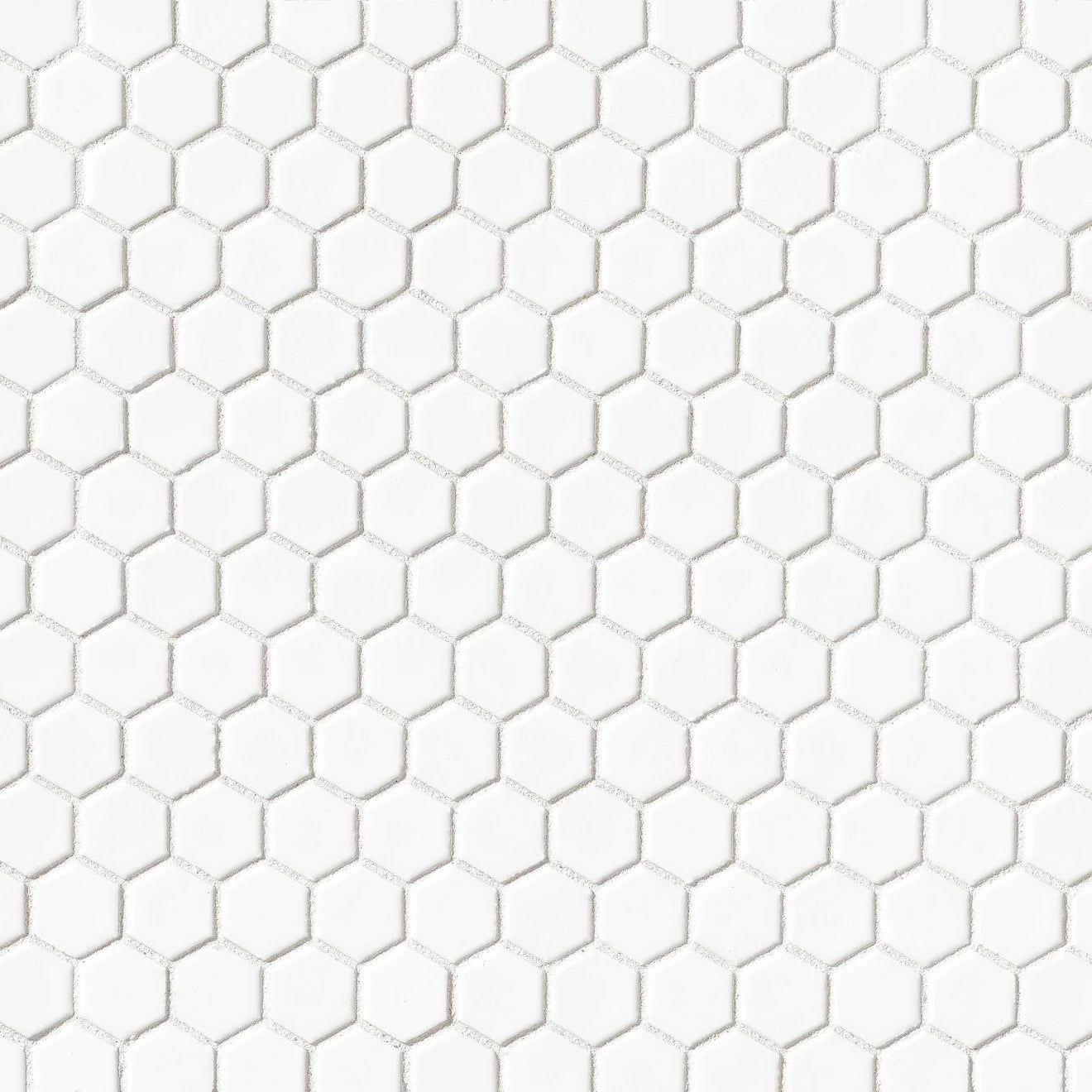 Le Café 1" x 1" Matte White Hexagon Mosaic