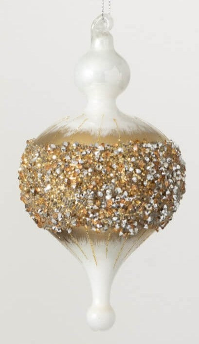 Frosted Glass Drop Ornament