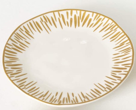 Gold Trim Snack Plate