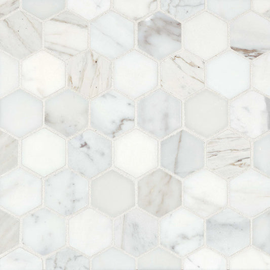 Calacatta Oro Hexagon Mosaic Tile