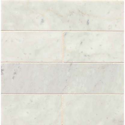 White Carrara Floor & Wall 3" x 12" Tile