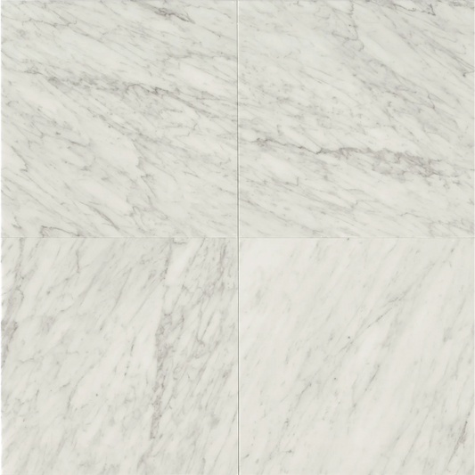 White Carrara Floor & Wall 24" x 24" Tile