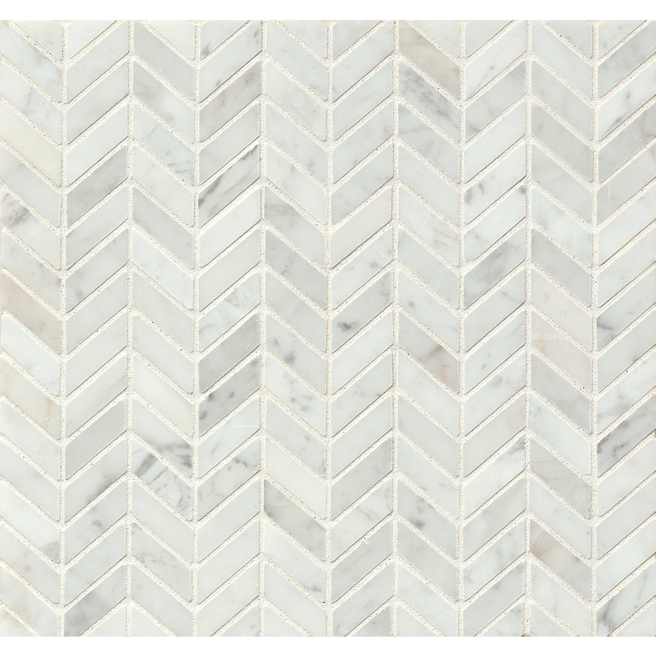 White Carrara Chevron Mosaic Tile