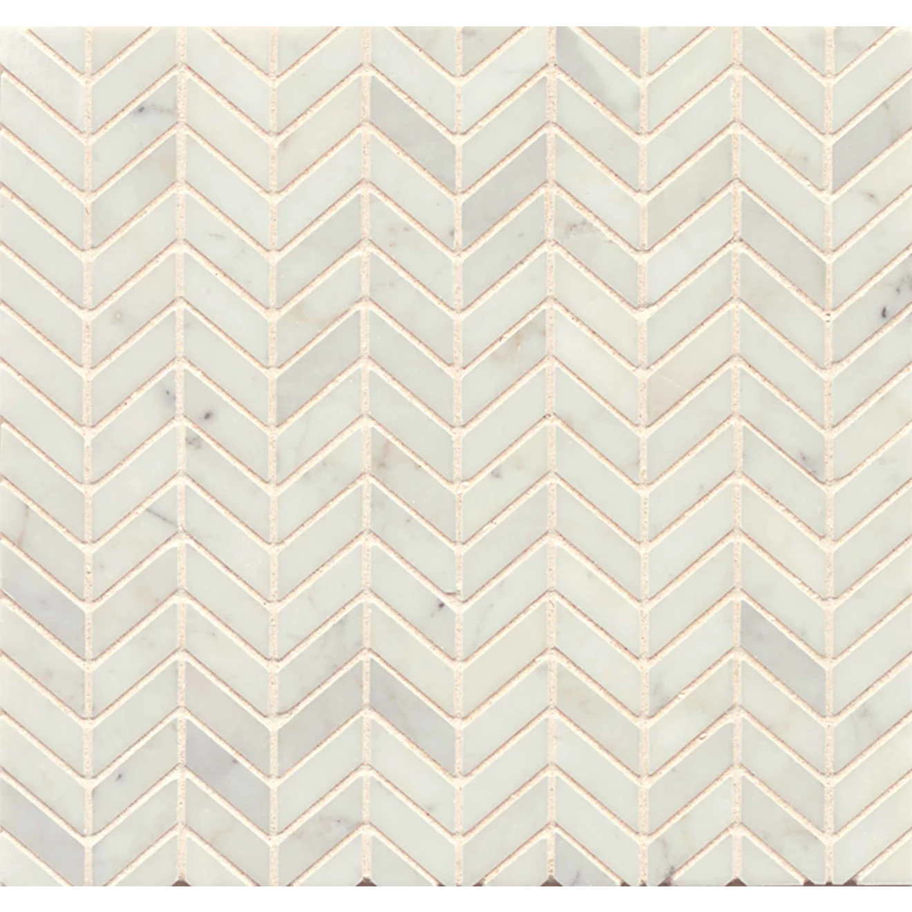 White Carrara Chevron Mosaic Tile