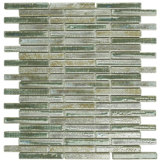 green and beige porcelain mosaic tile for backsplash, shower walls, pools and light-duty floors